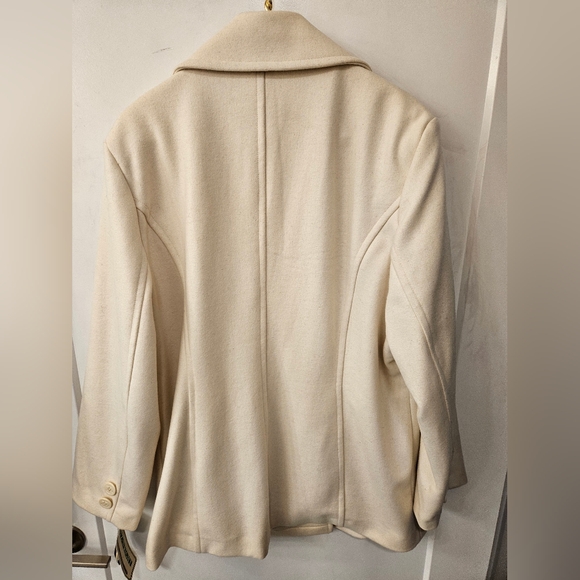 NWT - Fitz-Wright Wool Blend Winter White Reversible Coat - Size 16 - Picture 7 of 12